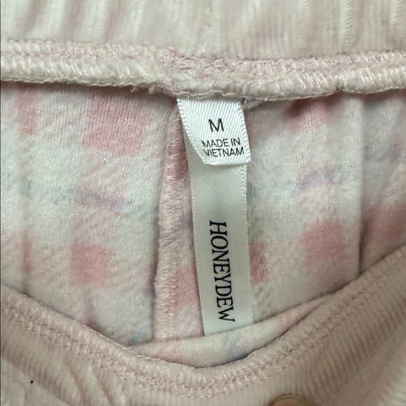 Honeydew “Homebody” Velour Top & Jogger SET in Ballet Pink Plaid: Medium - Picture 6 of 7